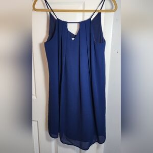 Naked Zebra strappy lined sheer flowing pleated front Beautiful ! sz M blue